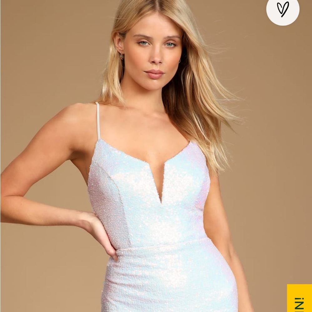 Lulus mini white iridescent dress